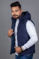 Indigo Blue Quilted Puffer Gilet. 