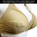 Best Quality Non Padded Bras for Women with Lace Decoration Casual Bras for Girls Adjustable Inner Wear Ladies Brassiere for C and D Cups Comfortable Brazzer in Beige 34 to 50 Size Bra Available Under Garments for Girls and Womens. 