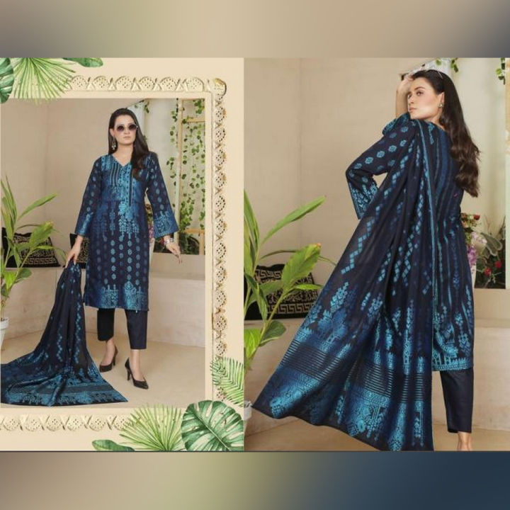 Handmade #Chawal Tanka Embroidery With Mirror Work Cotton Lawn Shirt And Trouser Along Chiffion Duppata 3 Pc Dress