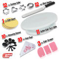 High quality Rotating 11 inch Cake Turntable, 3Pcs Cake Creem icing Scraper Set, 10Pcs Disposable Piping Bags , 2Pcs Round Cake Boards Set Cakeboard Base Disposable Paper. 