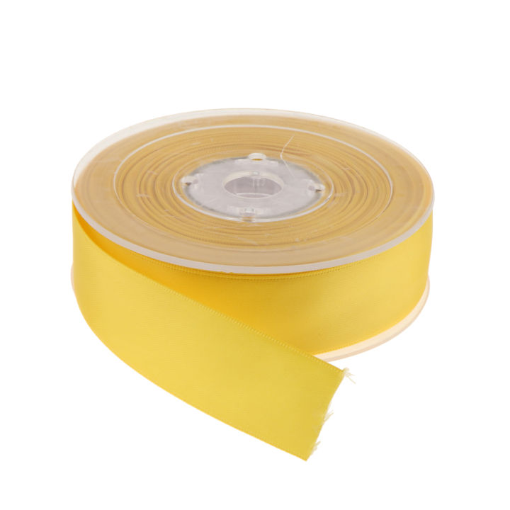 20 Meters Double Sided Polyester Satin Ribbon for Craft 25mm Yellow