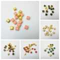 18 Pcs Square Crystals Plastic Beads 1 cm in Various Colors. 