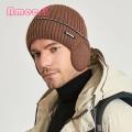 Cold Weather Beanie Hat Cozy Winter Beanie Hat for Men Women Warm Knit Wool Hat with Earflaps Fleece Lining Winter Thermal Hat. 