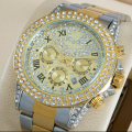 New Luxury  fashion Steel chain Stones Dial watch for Girls watch for men & woman. 