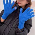 Touch Screen Gloves Thumb Hole Anime Women Winter Thicken Warm Knitted Stretch Gloves Full Finger Skiing Harajuku Y2k Mittens 장갑. 