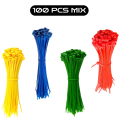 100pcs of Heavy-Duty Durable Nylon Cable Tie Zip tie 4 6 8 10 12 16 18 22 inch Cable Tie For Indoor/Outdoor Use Multipurpose cable tie UVresistant Tie White-Black-Blue-Green-Yellow-Red Colors SelfLocking Nylon Cable Tie/Zip Tie For Electrical Use. 