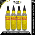 Pack Of 4 - Artist Transparent Glue for Glass – Transparent Liquid Glue School Glue For Slime – 70ml. 
