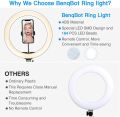 13" LED Ring Light with Tripod Stand and Phone Holder, LED Desktop Selfie 10 Brightness Level & 3 Light Modes 164 Bulbs 2700-6500k with Remote Control for YouTube Video/Live Stream/Makeup/Photography.. 