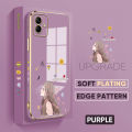 TA for Samsung Galaxy A04 Back Cover + Free Lanyard Charming Girl Luxury 6D Plating Case Side Pattern Soft Silicone Square Phone Cases. 
