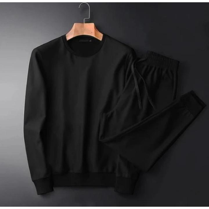 Simple Black Track suit for Man and Women Sweatshirt and Trouser