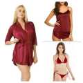 Sexy Nighty Gown 5 Pcs For Bridal Women /Hot Luxury Night suit For Girls / Short  Silk Sleepwear For Ladies. 