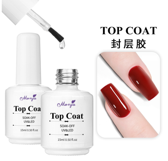 New Monja 15Ml Tempered No-Wipe Top/Bae Coat uper trong Nail Reinforce Gel oak Off Uv Led Drying Varnih Diy Manicure Tool