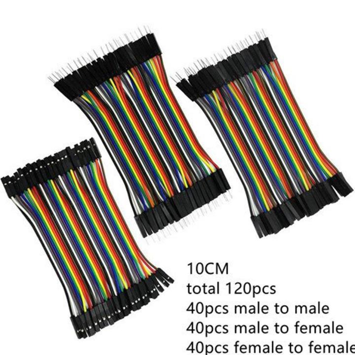 120 Wires set- Arduino Jumper Connecting Wires Male to Male - Male to Female - Female to Female - Hole to Hole - Pin to Hole - Pin to Pin - Ribbon Cable all types 10CM