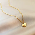 18K Gold Plated Love Heart Stainless Steel Necklace Popular Clavicle Chain simple Classical Heart Pendant Necklaces jewelry. 