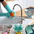 Ibraheemz Mart - Kitchen Washing Hand cleaning Gloves, Waterproof gloves for Washing Dishes, Kitchen Gloves,  Silicon Gloves, Kitchen Silicon Gloves, Silicon Gloves for Dish Washing, Silicon Scrubbing Gloves. 