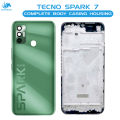 Tecno Spark 7 Housing Middle Frame With Side Button and Camera Lens Complete Body Casing Replacement For Spark 7 - Green. 