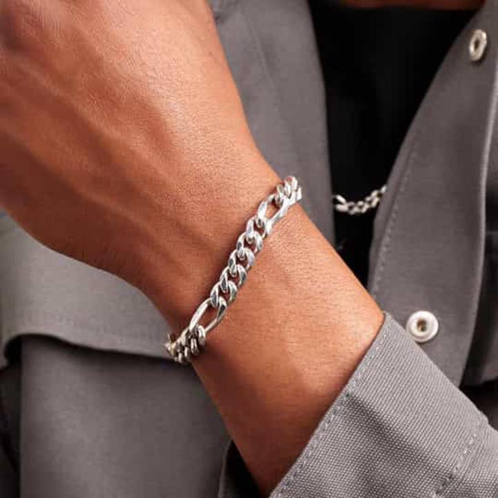 high quality imported silver hand chain bracelet for boys/men
