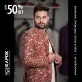 Crimson & Gold Masoori Prince Coat for Men | Kapok Groom. 