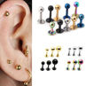 2 Pcs Titanium Surgical Stainless Steel Hipsters Small Stud Earring Punk Jewelry Gift. 