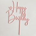 Heart Happy Birthday Cake Topper Birthday Acrylic Cake Topper. 