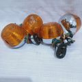 INDICATORS ROUND FOR HONDA CG125 OLD MODEL 4PCS SET PLASTIC (1978-1989) - FALKIN. 