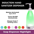 Lighted Liquid Soap Bottle Brite Dispenser Motion-Activated LED 7 Soothing Color Guide Nightlight for Household Kitchen. 