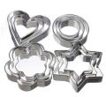 Cookies Pastry Fruit Cutters 12 Pcs Stainless Steel Cookie Cutter Heart Star Circle Flower Shaped Molds. 