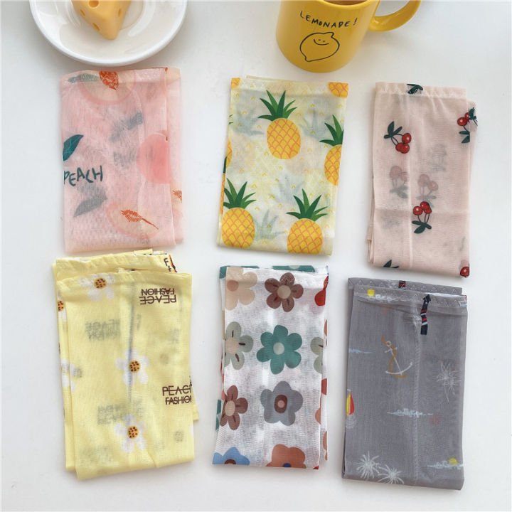 Fruit Net Red Ice Sleeve Sunscreen Female Hand Sleeve Thin Gloves Hyuna Summer Mesh Armguard Sleeves Cute Sleeves