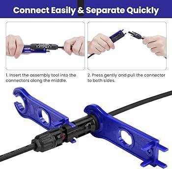 1 Pair 2PCS Solar Spanner Wrench for MC4 Connectors, Solar Connector Tool Assembly Spanners Wrenches, Solar Panel Connector Tool, Solar PV Disconnect removal Tools