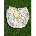 Pack of 6 unisex kids Baby boy and girls cotton Panties  and trouser with elastic waist and leg in White prints. 