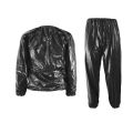 2 Pcs Heavy Duty Fitness Weight Loss Sweat Sauna Suit Exercise Gym Anti-Rip Black, L & XXL. 