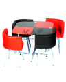 Space Saving Dining Table - 36*36 - Red & Black. 