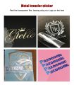 custom 3D silver transfer sticker gold foil metal logo personalized DTF UV print crystal label waterproof decal brand relief. 