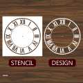 Roman Digits clock Reusable Stencil For wall Painting Art DIY Home Decor, Album Crafts and Canvas ID 426. 