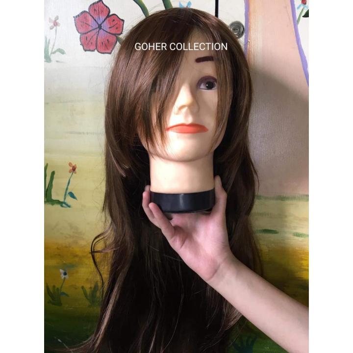 Front Puff Full head hair style wig for girls and women's-copper brown color