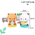 Cute Panda Bear Figure Gift Collectible Bubu Dudu Doll Ornament Kawaii Animal Toy Home Decoration. 
