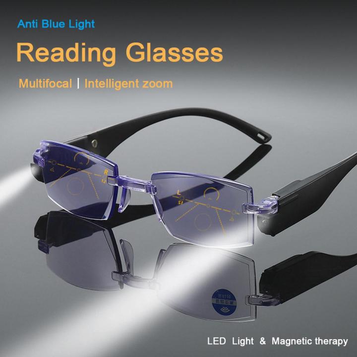 Progressive multi-focus anti-blue light glasses magnetic therapy