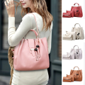 3-Piece Casual PU Leather Handbag Set for Women - Large Capacity, Shoulder & Crossbody Bags. 