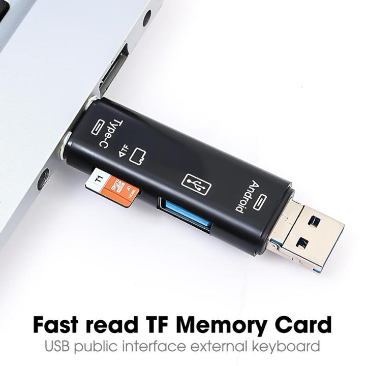 5in1 USB2.0 Type C Micro USB Male Multifunctional All-In-One OTG Memory Card Reader Mini TF Camera SD Card Reader Adapter