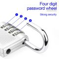 Heavy Duty 4 Dial Digit Combination Lock Weatherproof Security Padlock Outdoor Gym Trunk Safely Code Lock Black 80*43*14mm. 