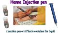 Injection Mehndi injection Pen with 2 Plastic Container for liquid , Creating amazing henna designe. 