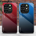 For infinix Smart 8 Pro Case Gradient Mirror Tempered Glass Protector Hard Cover For infinix Smart 8 Pro Back Cover Phone Cases. 
