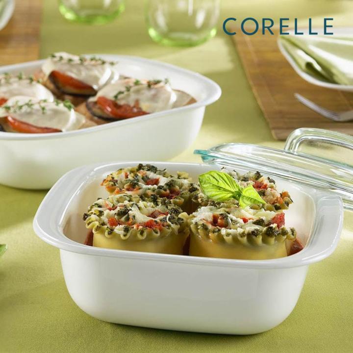 CORELLE® 1.41L Square Baking Dish w/ Glass Lid & Plastic Lid