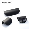 IHOMCASA Modern Simple Concealed Handle Brass Leaf Invisible Pulls Wardrobe Cupboard Cabinet Furniture Drawer Golden Knobs. 
