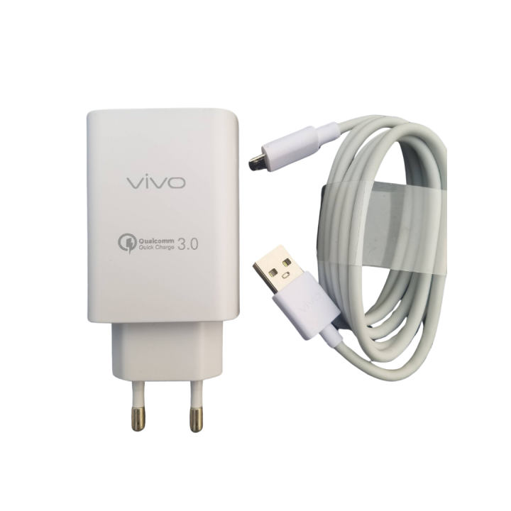 Original Vivo Fast Charger + Data Cable - Type-C And Micro-Usb - 30watt Super Fast Vivo Charger - Quick Charge 4.0 - Wall Charger