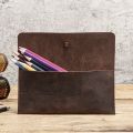 Retro Leather Roll Pencil Cases Leather Pen Bag Pouch Texture Student Adult Pencil Bags Office High School Supplies Stationery. 
