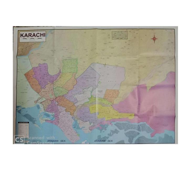 Karachi Map size 28inch x 40inch -  NKS