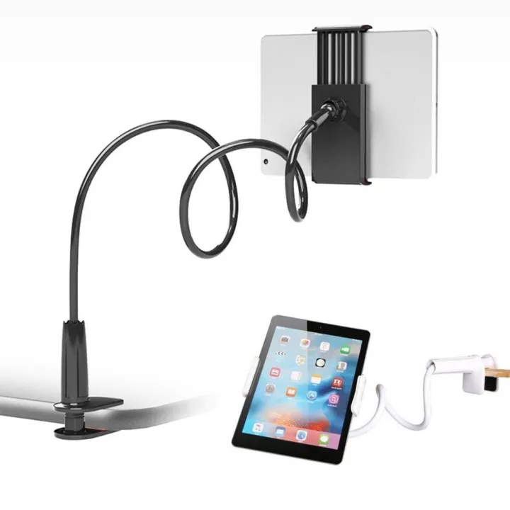 Mobile & Tablet Holder with 360 Rotation, Mobile Stand with Anti-Slip Silicone Pads & Fully Flexible Gooseneck Arm & for Bed, Table,  for All Tablet/Smartphones 4 to 10.4 Inches