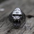 【wholesle668 Store】EYHIMD Wild The Beast Steel Ring Mens Biker Jewelry. 