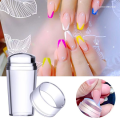 Nail Stamper Art Jelly Silicone Stamper With Cap Stamp for French Nails, Nail Art Stamping Tool. 